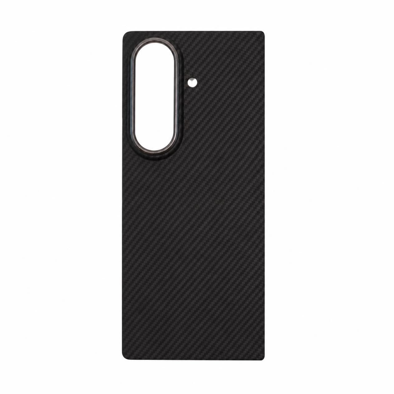 كفر Galaxy Z Fold8 Ultra الكاربون بنسيج أسود دقيق — الغطاء الخلفي