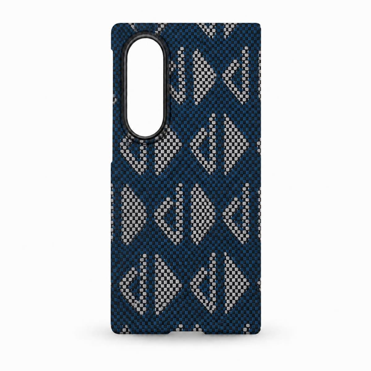 Case for Galaxy Z Fold8 — Blue Silver Geometric — Back cover
