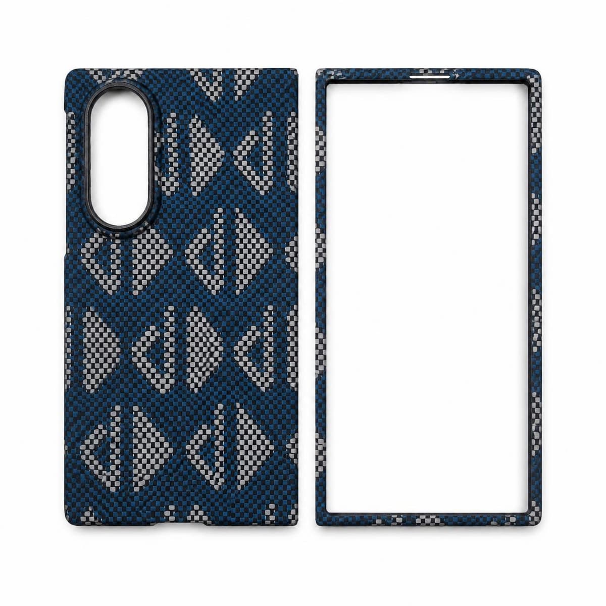 Case for Galaxy Z Fold8 — Blue Silver Geometric — Full set