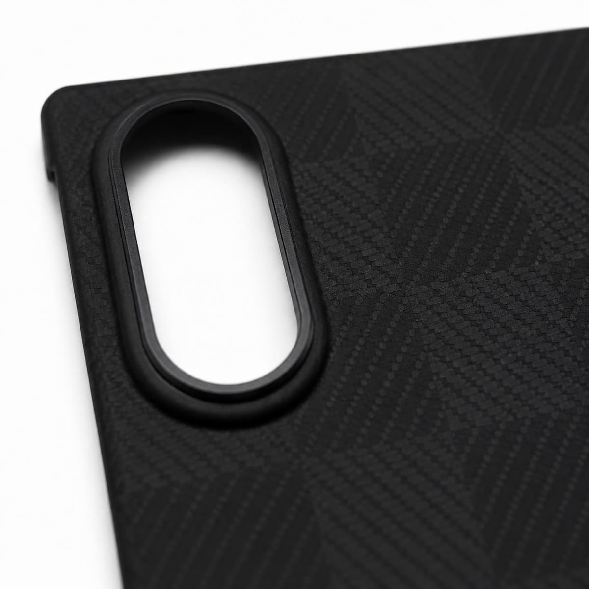 Case for Galaxy Z Fold8 — Black Checker — Camera cutout detail