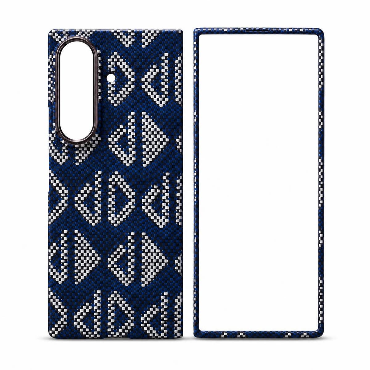 Carbon Fiber Case for Galaxy Z Fold8 Ultra — Silver Geometric