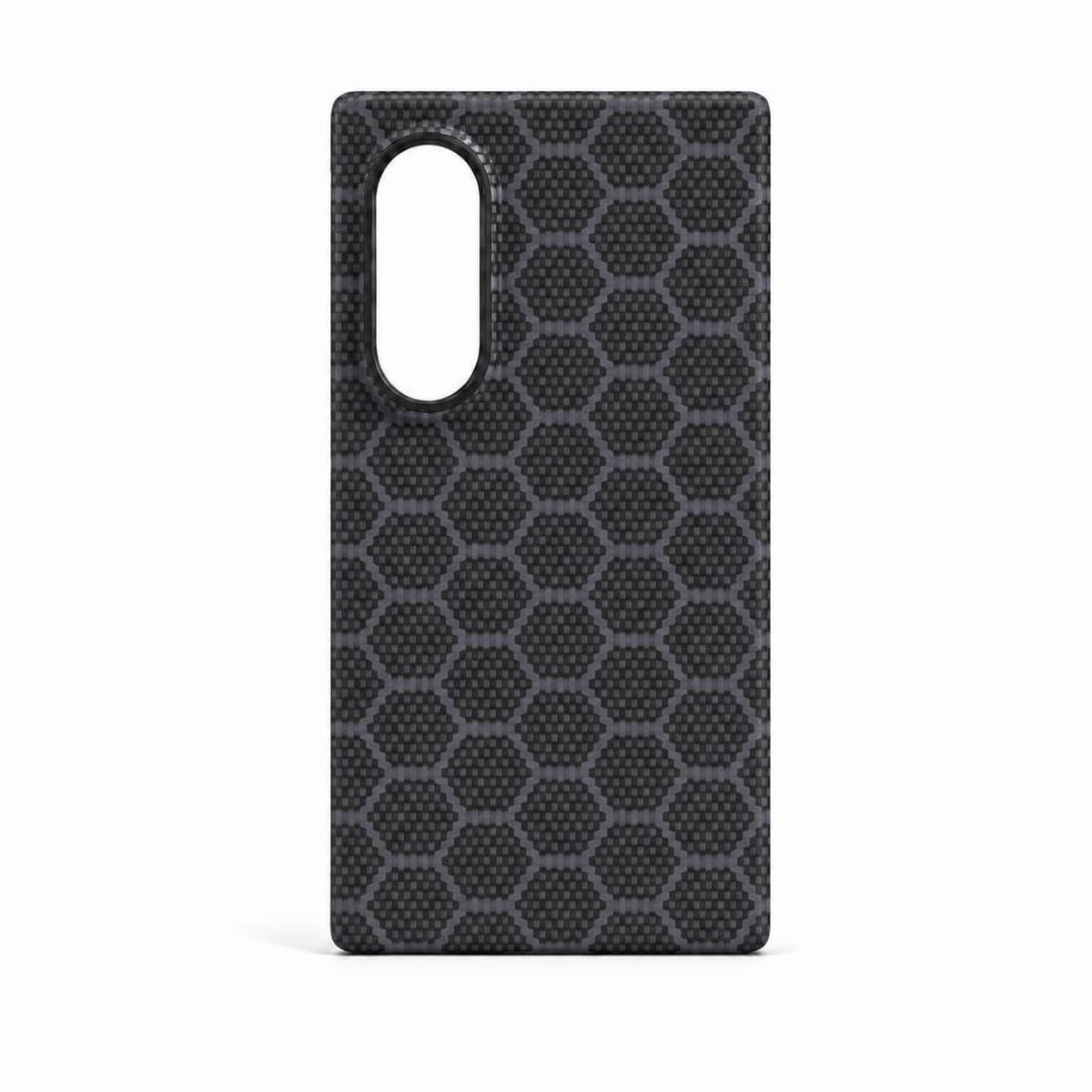 Galaxy Z Fold8 carbon fiber back cover, gray blue honeycomb pattern
