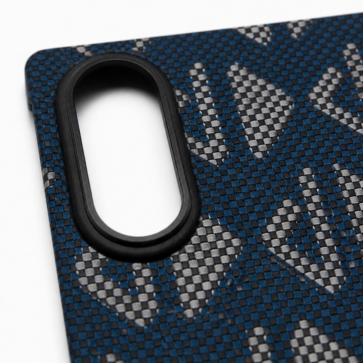 Case for Galaxy Z Fold8 — Blue Silver Geometric — Camera cutout detail