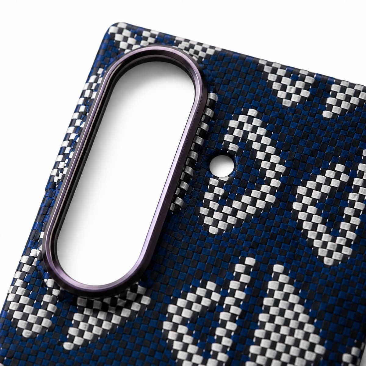 Carbon Fiber Case for Galaxy Z Fold8 Ultra — Silver Geometric