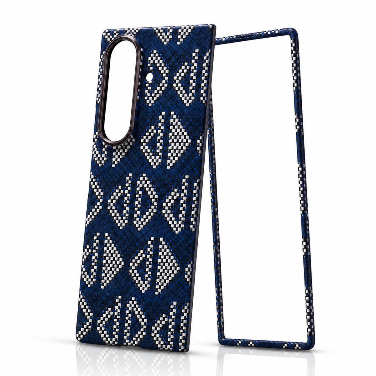 Carbon Fiber Case for Galaxy Z Fold8 Ultra — Silver Geometric