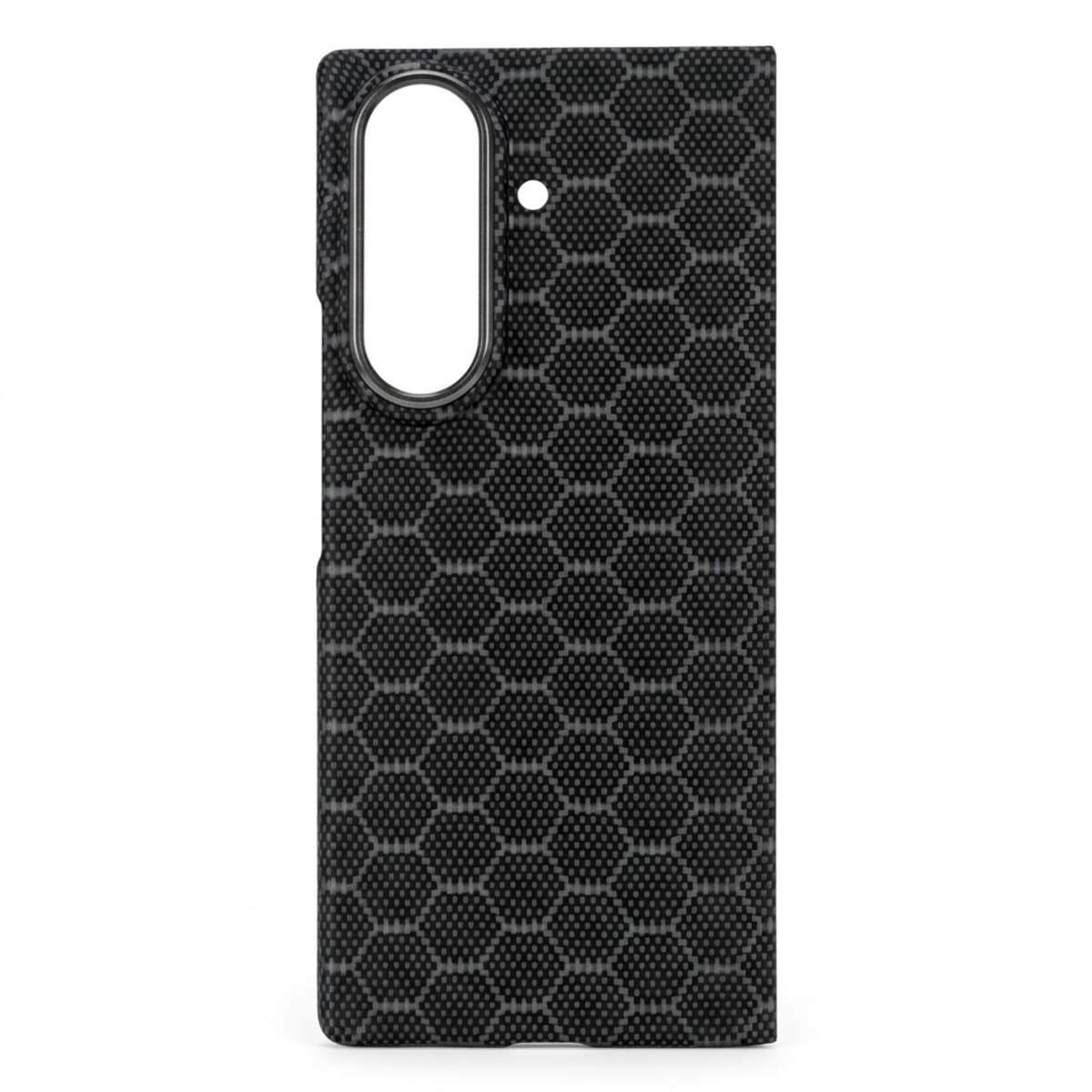 كفر كاربون فايبر لهاتف Galaxy Z Fold7 — نقشة خلية نحل رمادية